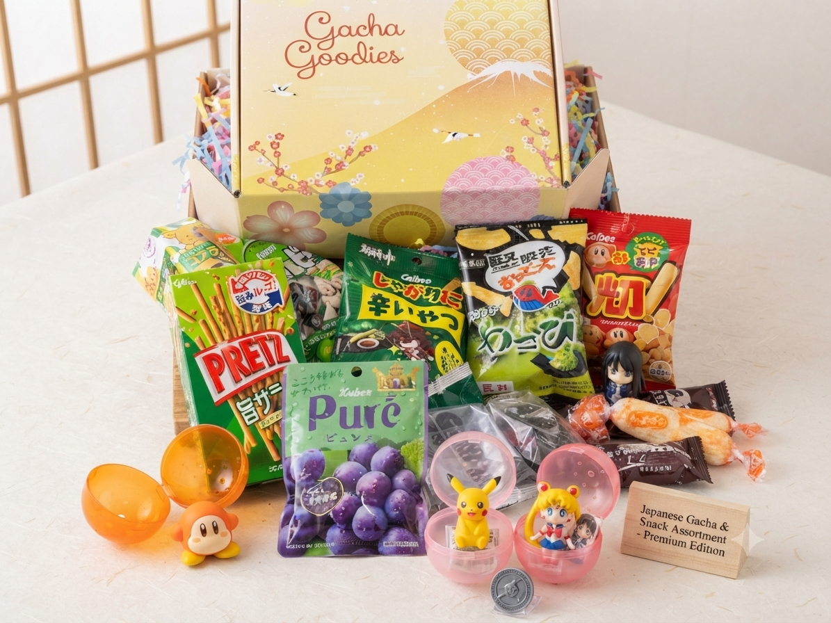 Gacha & Snack Ultimate Mystery Box (9 Snacks & 4 Gachapon Toys)